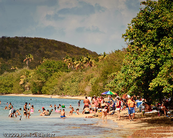 Beach between showers